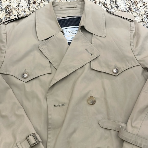 Christian Dior Monsieur Vintage Trench Coat Belted Removable Wool Blend Lining - Picture 4 of 9